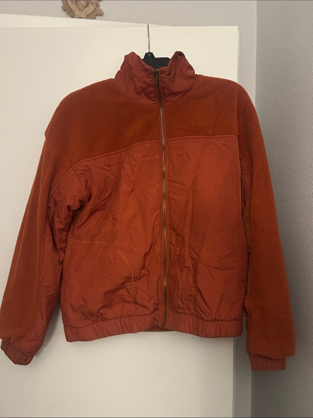 Women’s burnt orange Zip-Up Fleece Jacket